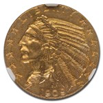 1909 $5 Indian Gold Half Eagle MS-64 NGC