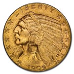 1909 $5 Indian Gold Half Eagle MS-64 PCGS
