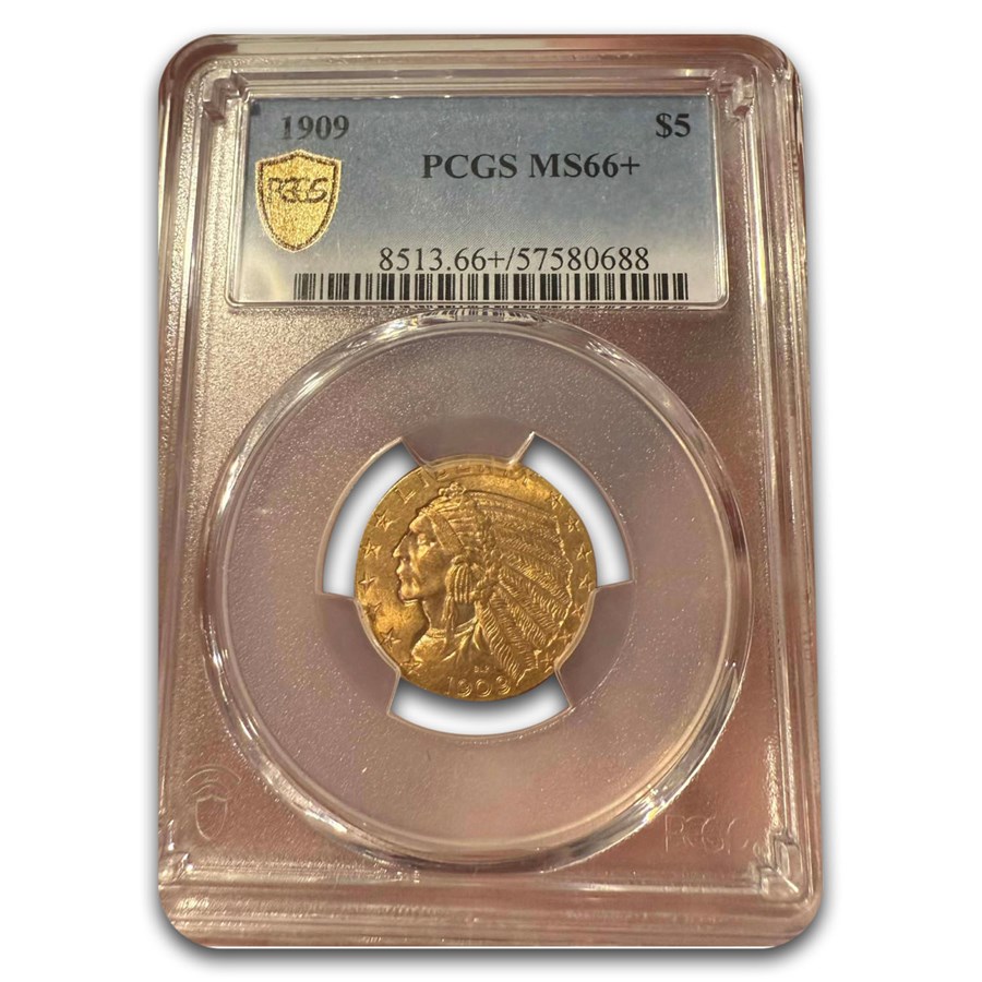 1909 $5 Indian Gold Half Eagle MS-66+ PCGS