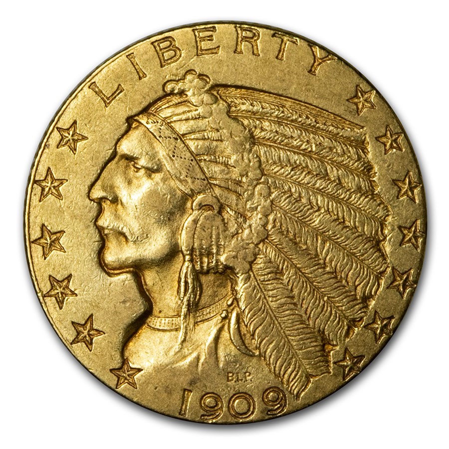 1909 $5 Indian Gold Half Eagle XF