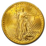 1909/8 $20 Saint-Gaudens Gold Double Eagle MS-65 PCGS
