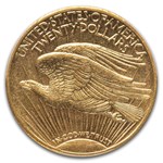 1909/8 $20 St Gaudens Gold Double Eagle AU-53 PCGS