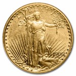 1909/8 $20 St Gaudens Gold Double Eagle AU-55 NGC