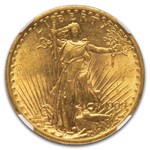 1909/8 $20 St Gaudens Gold Double Eagle MS-60 NGC