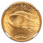 1909/8 $20 St Gaudens Gold Double Eagle MS-61 NGC