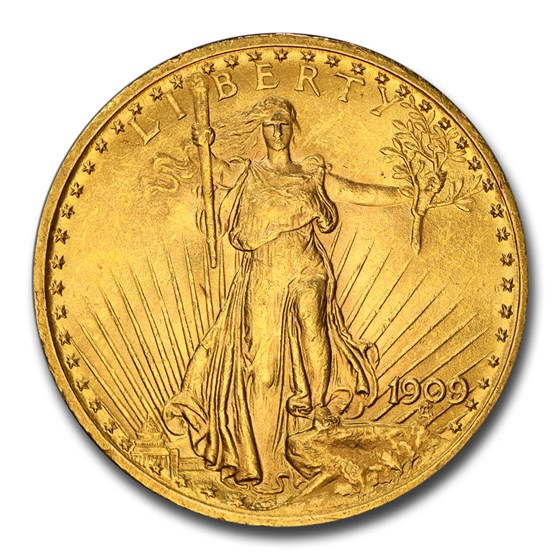 1909/8 $20 St Gaudens Gold Double Eagle MS-62 PCGS 1909/8 $20 St Gaudens Gold Double Eagle MS-62 PCGS