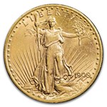 1909/8 $20 St Gaudens Gold Double Eagle MS-62 PCGS