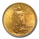1909/8 $20 St. Gaudens Gold Double Eagle MS-63 PCGS