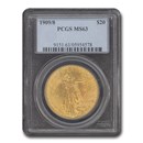 1909/8 $20 St. Gaudens Gold Double Eagle MS-63 PCGS