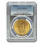 1909/8 $20 St Gaudens Gold Double Eagle MS-63 PCGS