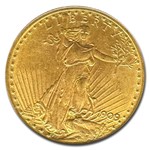 1909/8 $20 St Gaudens Gold Double Eagle MS-64 PCGS