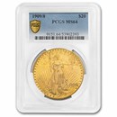 1909/8 $20 St Gaudens Gold Double Eagle MS-64 PCGS