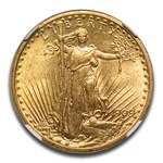 1909/8 $20 St Gaudens Gold Double Eagle Overdate MS-62 NGC