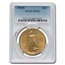 1909/8 $20 St Gaudens Gold Double Eagle XF-45 PCGS