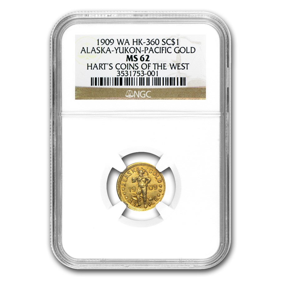 1909 Alaska Yukon Pacific Expo One DWT Dollar MS-62 NGC