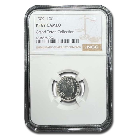 1909 Barber Dime PF-67 Cameo NGC