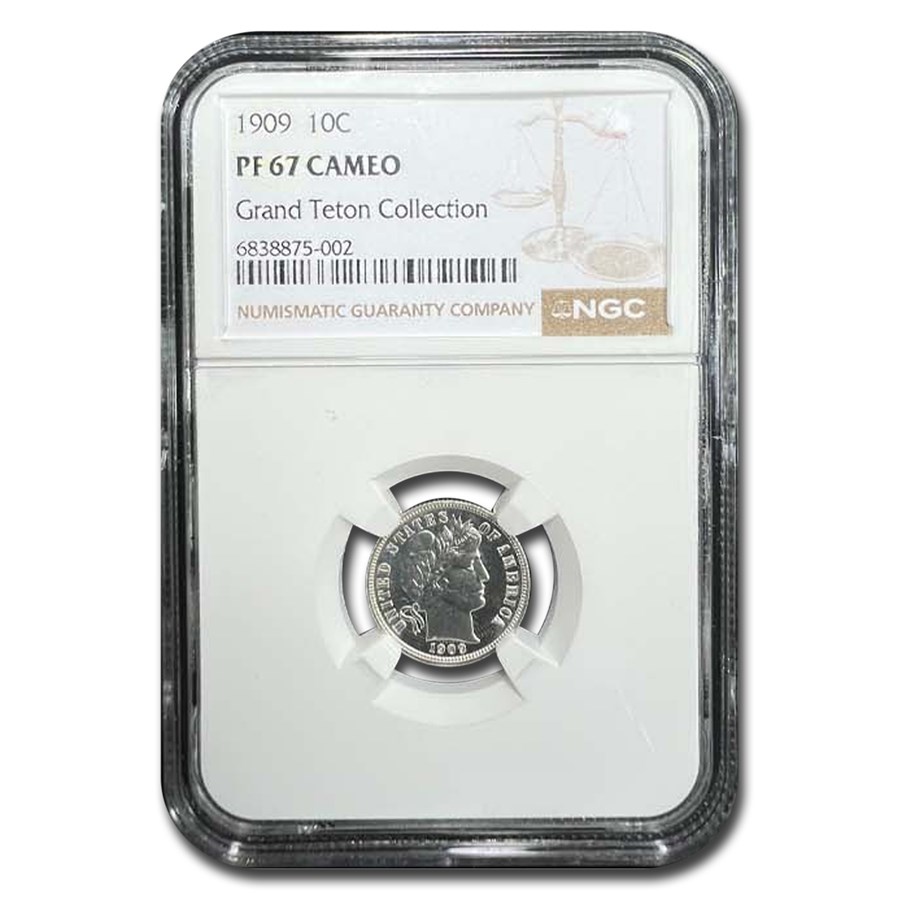 1909 Barber Dime PF-67 Cameo NGC