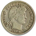 1909 Barber Dime VF