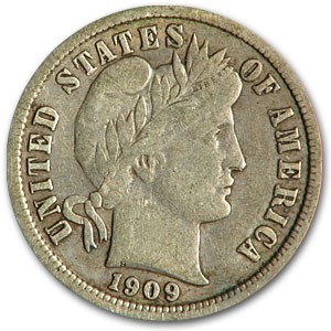 1909 Barber Dime VF