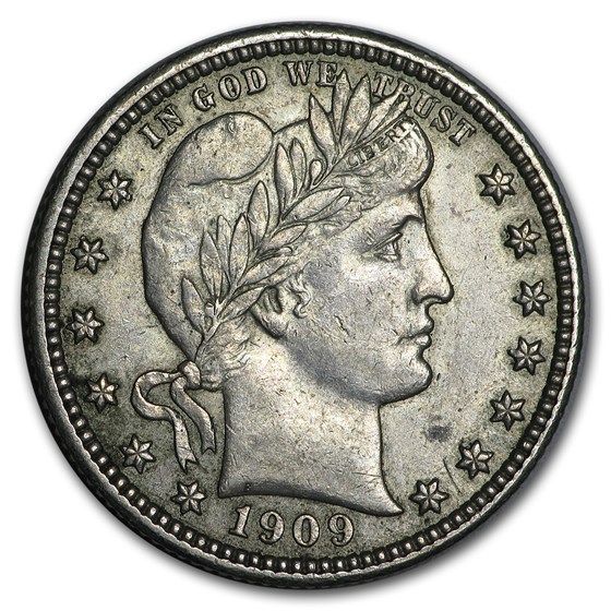 1909 Barber Quarter AU 1909 Barber Quarter AU
