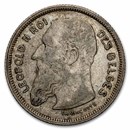 1909 Belgium Silver 2 Francs VF