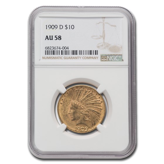 1909-D $10 Indian Gold Eagle AU-58 NGC 1909-D $10 Indian Gold Eagle AU-58 NGC