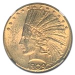 1909-D $10 Indian Gold Eagle MS-61 NGC