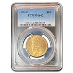 1909-D $10 Indian Gold Eagle MS-62 PCGS