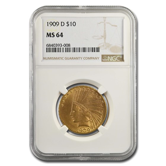 1909-D $10 Indian Gold Eagle MS-64 NGC 1909-D $10 Indian Gold Eagle MS-64 NGC