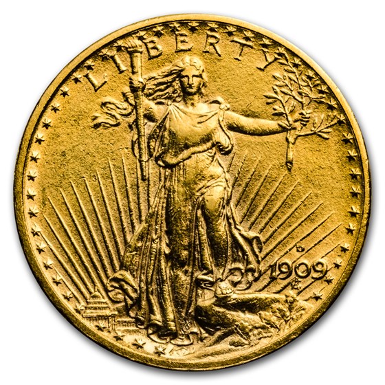 1909-D $20 Saint-Gaudens Gold Double Eagle AU Details (Cleaned) 1909-D $20 Saint-Gaudens Gold Double Eagle AU Details (Cleaned)