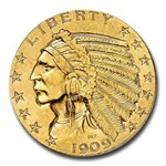 1909-D $5.00 Indian Gold Half Eagle MS-62 NGC CAC