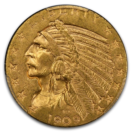 1909-D $5 Indian Gold Half Eagle MS-63 PCGS (CAC)
