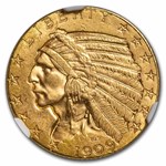 1909-D $5 Indian Gold Half Eagle MS-64 NGC