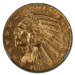 1909-D $5 Indian Gold Half Eagle MS-64 NGC