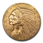 1909-D $5 Indian Gold Half Eagle MS-64+ PCGS