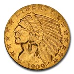 1909-D $5 Indian Gold Half Eagle MS-64 PCGS