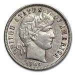 1909-D Barber Dime AU
