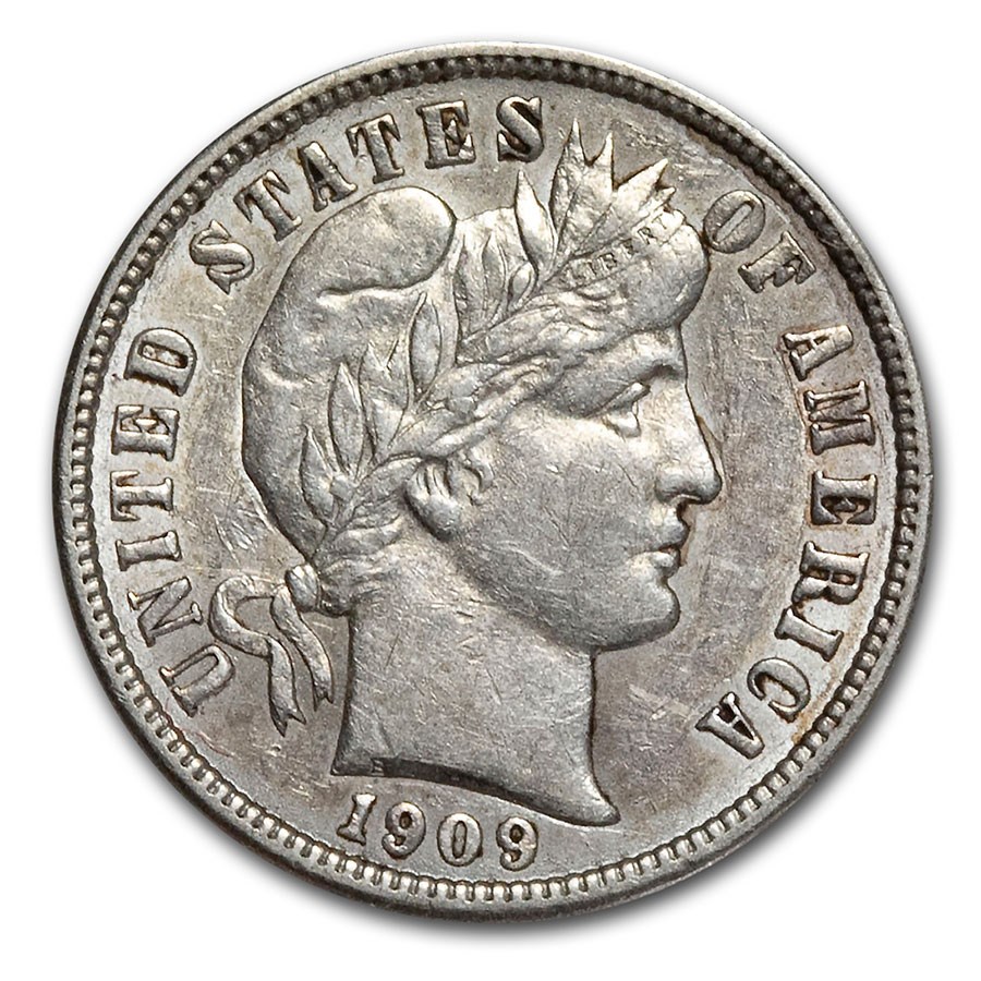 1909-D Barber Dime AU