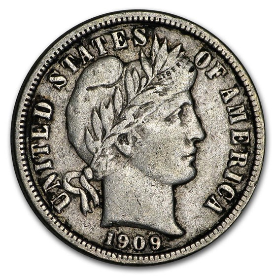1909-D Barber Dime VF 1909-D Barber Dime VF