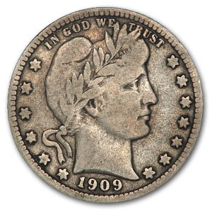1909-D Barber Quarter Fine 1909-D Barber Quarter Fine