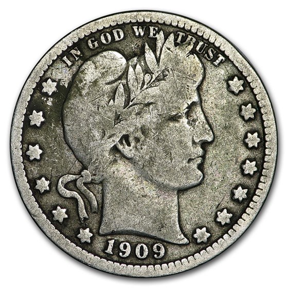 1909-D Barber Quarter VG 1909-D Barber Quarter VG