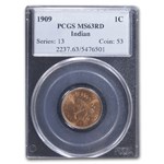 1909 Indian Head Cent MS-63 PCGS (Red)