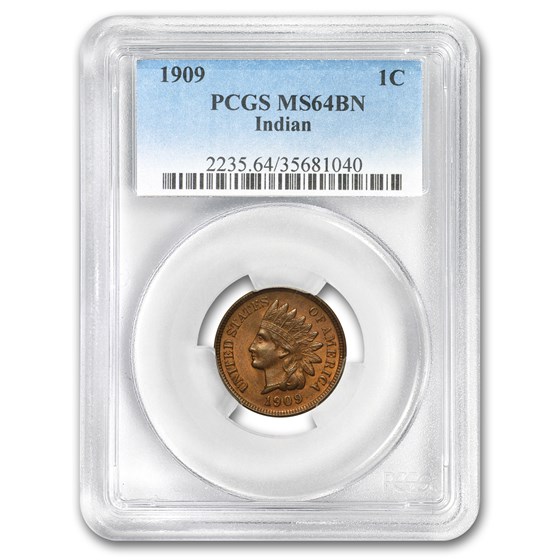 1909 Indian Head Cent MS-64 PCGS (Brown) 1909 Indian Head Cent MS-64 PCGS (Brown)