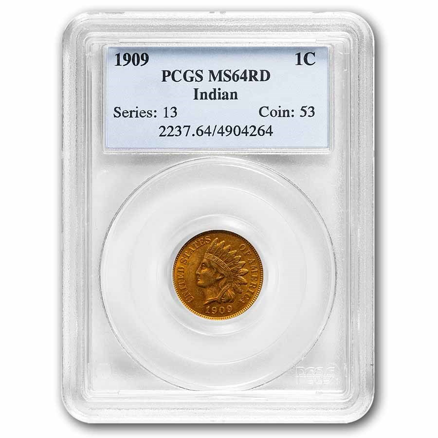 1909 Indian Head Cent MS-64 PCGS (Red)