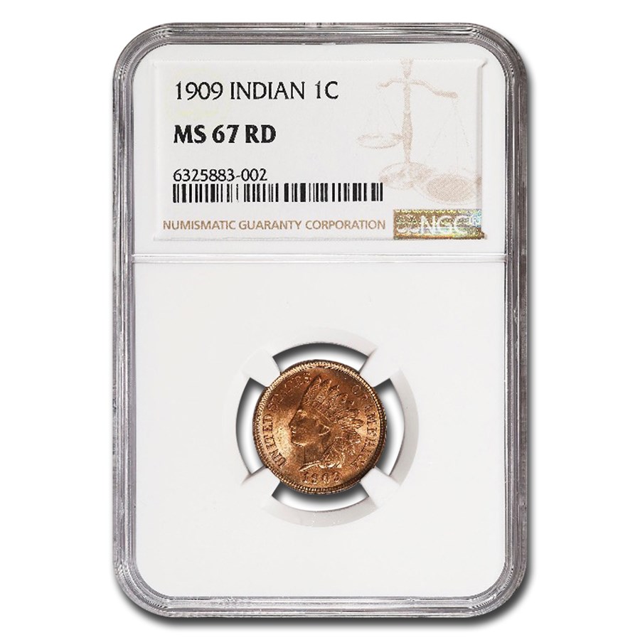 1909 Indian Head Cent MS-67 NGC (Red)