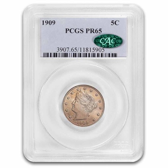 1909 Liberty Head Nickel PR-65 PCGS CAC 1909 Liberty Head Nickel PR-65 PCGS CAC