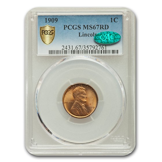1909 Lincoln Cent MS-67 PCGS CAC (Red) 1909 Lincoln Cent MS-67 PCGS CAC (Red)