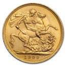 1909-M Australia Gold Sovereign Edward VII BU