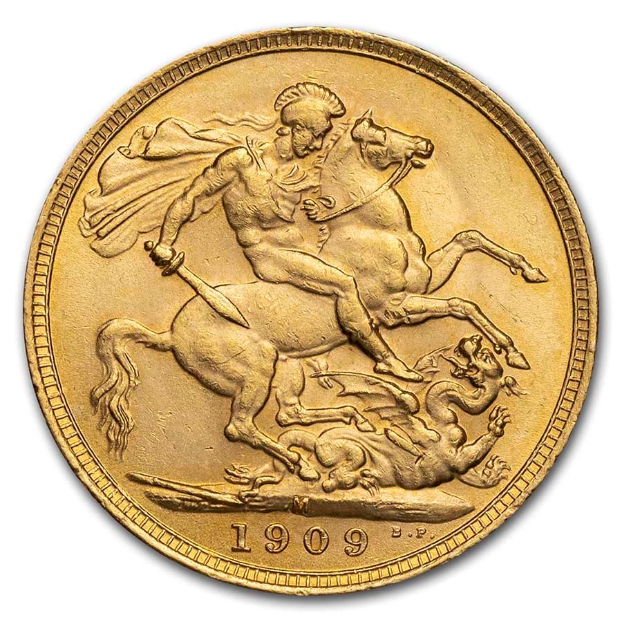 1909-M Australia Gold Sovereign Edward VII BU