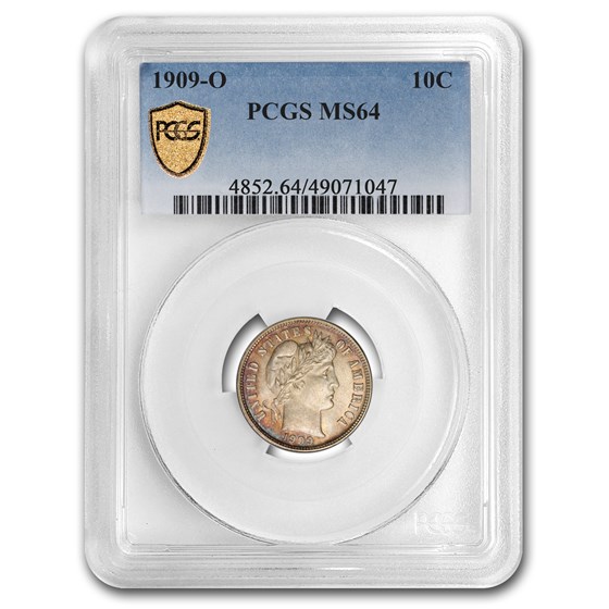 1909-O Barber Dime MS-64 PCGS 1909-O Barber Dime MS-64 PCGS